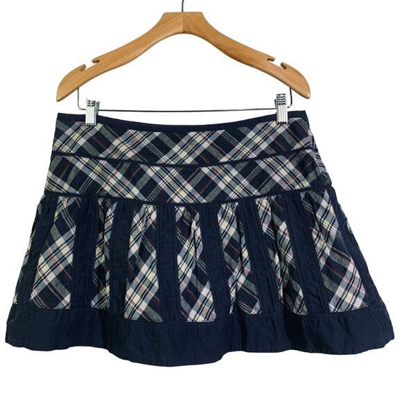 AMERICAN EAGLE OUTFITTERS Skirt 10 Mini Plaid Side Zip Academia Preppy Gilmore - Picture 1 of 11